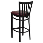 Tabouret de bar Emma et Oliver de style restaurant, dossier en métal, pack de 2