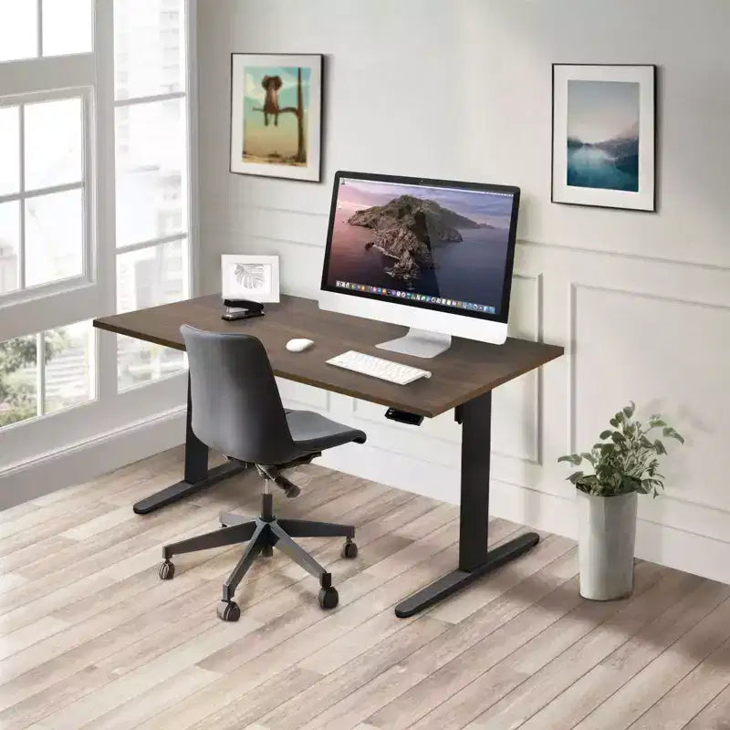 Mount-It! Bureau assis-debout électrique avec plateau - Noir/Adrift