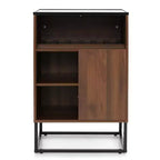 Costway Wine Storage Cabinet Buffet Sideboard with Adjustable Shelf & Sliding Door Kitchen
