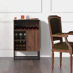 Costway Wine Storage Cabinet Buffet Sideboard with Adjustable Shelf & Sliding Door Kitchen