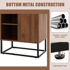 Costway Wine Storage Cabinet Buffet Sideboard with Adjustable Shelf & Sliding Door Kitchen