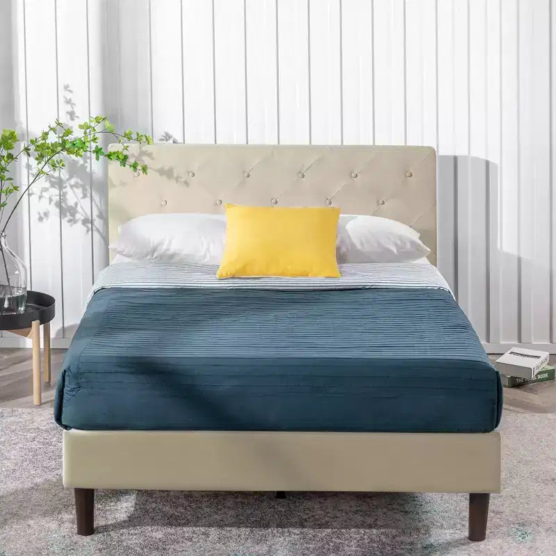 Cadre de lit plateforme rembourré Shalini - Zinus
