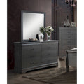 Ensemble commode et miroir 2 pièces en bois massif traditionnel Devi de Furniture of America