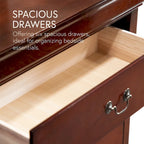 Ensemble commode et miroir 2 pièces en bois massif traditionnel Devi de Furniture of America