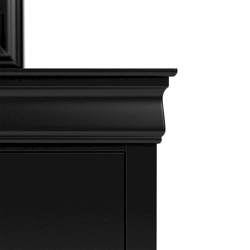 Ensemble commode et miroir 2 pièces en bois massif traditionnel Devi de Furniture of America