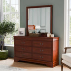 Ensemble commode et miroir 2 pièces en bois massif traditionnel Devi de Furniture of America