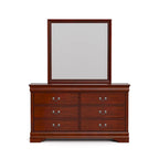 Ensemble commode et miroir 2 pièces en bois massif traditionnel Devi de Furniture of America