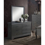 Ensemble commode et miroir 2 pièces en bois massif traditionnel Devi de Furniture of America