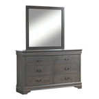 Ensemble commode et miroir 2 pièces en bois massif traditionnel Devi de Furniture of America
