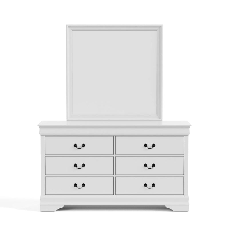 Ensemble commode et miroir 2 pièces en bois massif traditionnel Devi de Furniture of America