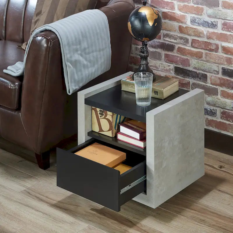 Table d'appoint à 1 étagère de 18 pouces Kendelle Industrial par Furniture of America