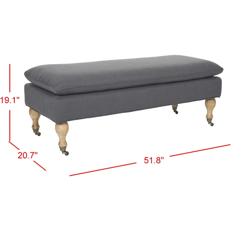 Banc Tari Pillowtop gris/vert sauge de SAFAVIEH - 0 - 52 L x 21 P x 19 H - 52Lx21Px19H