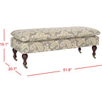 Banc Tari Pillowtop gris/vert sauge de SAFAVIEH - 0 - 52 L x 21 P x 19 H - 52Lx21Px19H
