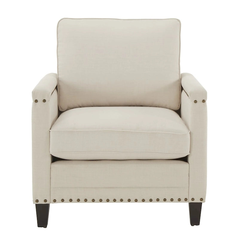 Stoddard Ivory Fabric Chair with Nailhead Trim by iNSPIRE Q Artisan