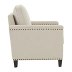 Stoddard Ivory Fabric Chair with Nailhead Trim by iNSPIRE Q Artisan