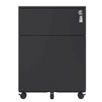 2 Drawer Mobile File Cabinet with Lock Steel File Cabinet for Legal/Letter/A4/F4 Size
