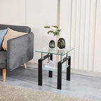 Table basse en verre trempé avec rangement