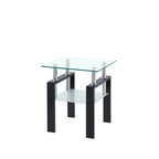 Table basse en verre trempé avec rangement
