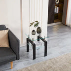Table basse en verre trempé avec rangement