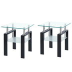 Table basse en verre trempé avec rangement