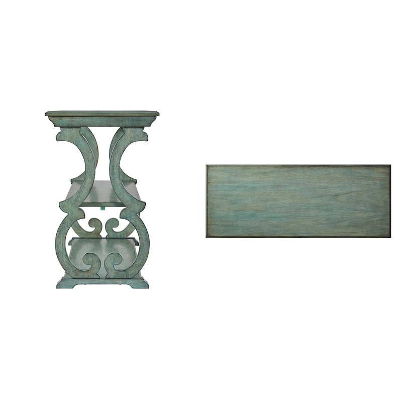 Table d'appoint canapé Eldoria en bois sculpté