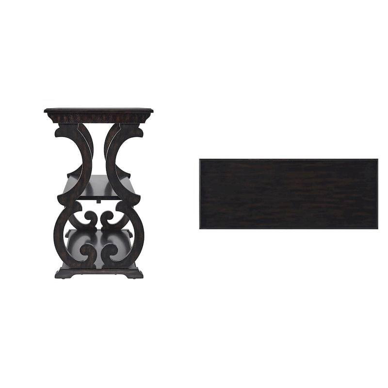 Table d'appoint canapé Eldoria en bois sculpté