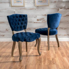 Chaises de salle à manger Bates en tissu touffeté gris (lot de 2)
