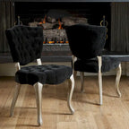 Chaises de salle à manger Bates en tissu touffeté gris (lot de 2)