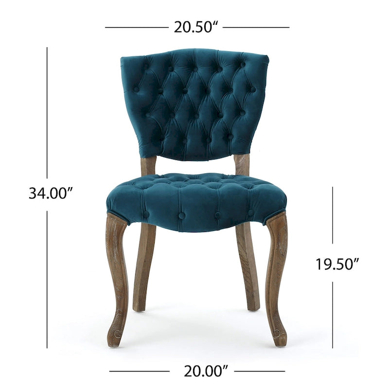 Chaises de salle à manger Bates en tissu touffeté gris (lot de 2)