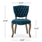 Chaises de salle à manger Bates en tissu touffeté gris (lot de 2)