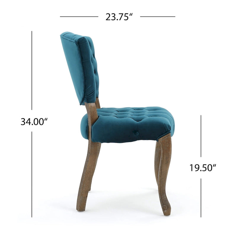 Chaises de salle à manger Bates en tissu touffeté gris (lot de 2)