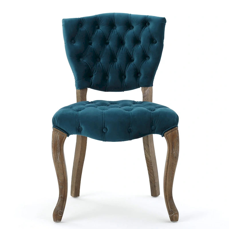 Chaises de salle à manger Bates en tissu touffeté gris (lot de 2)