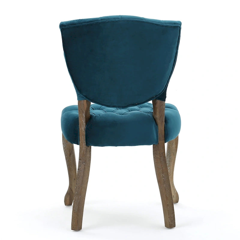 Chaises de salle à manger Bates en tissu touffeté gris (lot de 2)