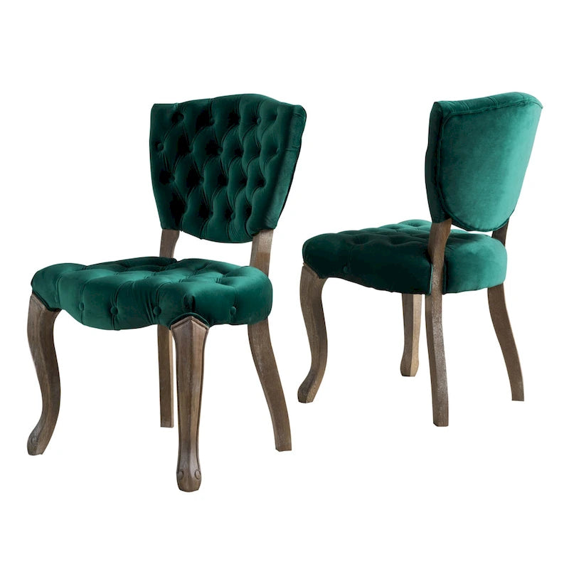 Chaises de salle à manger Bates en tissu touffeté gris (lot de 2)