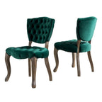 Chaises de salle à manger Bates en tissu touffeté gris (lot de 2)
