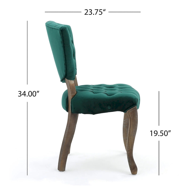 Chaises de salle à manger Bates en tissu touffeté gris (lot de 2)