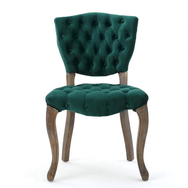 Chaises de salle à manger Bates en tissu touffeté gris (lot de 2)