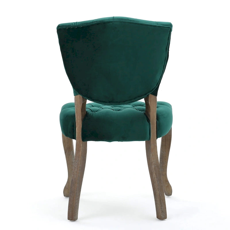 Chaises de salle à manger Bates en tissu touffeté gris (lot de 2)