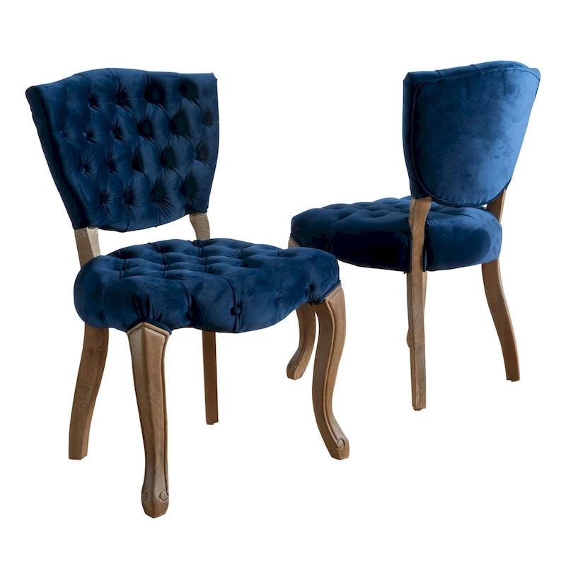 Chaises de salle à manger Bates en tissu touffeté gris (lot de 2)