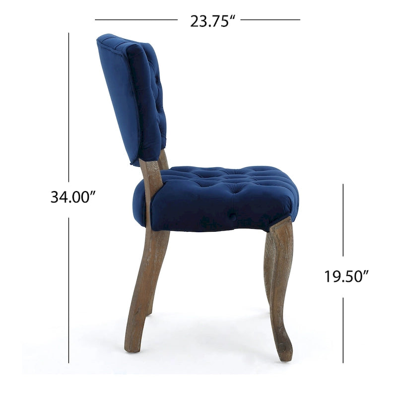 Chaises de salle à manger Bates en tissu touffeté gris (lot de 2)