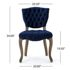 Chaises de salle à manger Bates en tissu touffeté gris (lot de 2)