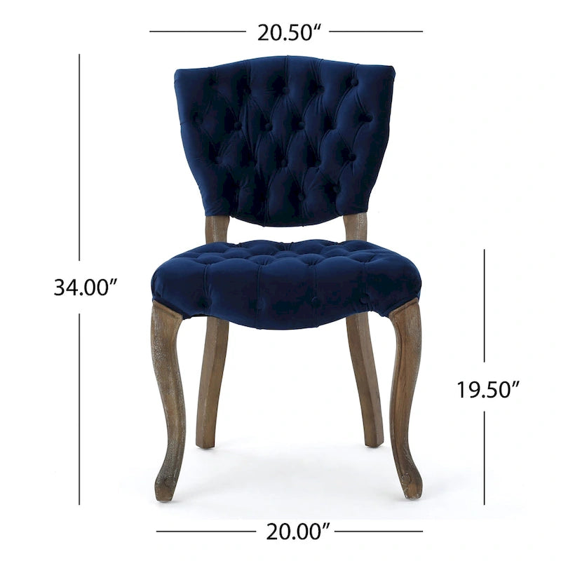 Chaises de salle à manger Bates en tissu touffeté gris (lot de 2)
