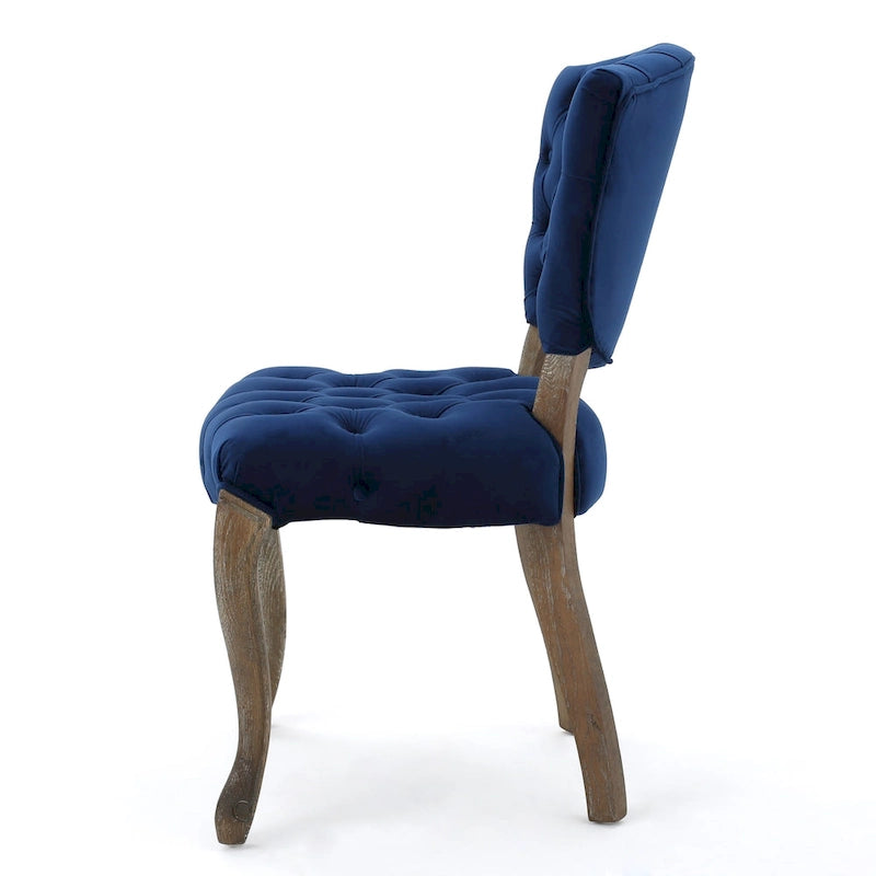 Chaises de salle à manger Bates en tissu touffeté gris (lot de 2)