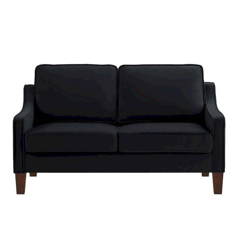 Canapé causeuse moderne en velours avec pieds en bois - 29,00 x 51,50 x 34,25