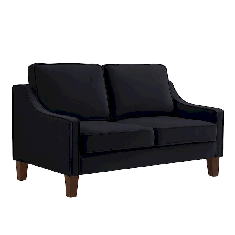 Canapé causeuse moderne en velours avec pieds en bois - 29,00 x 51,50 x 34,25