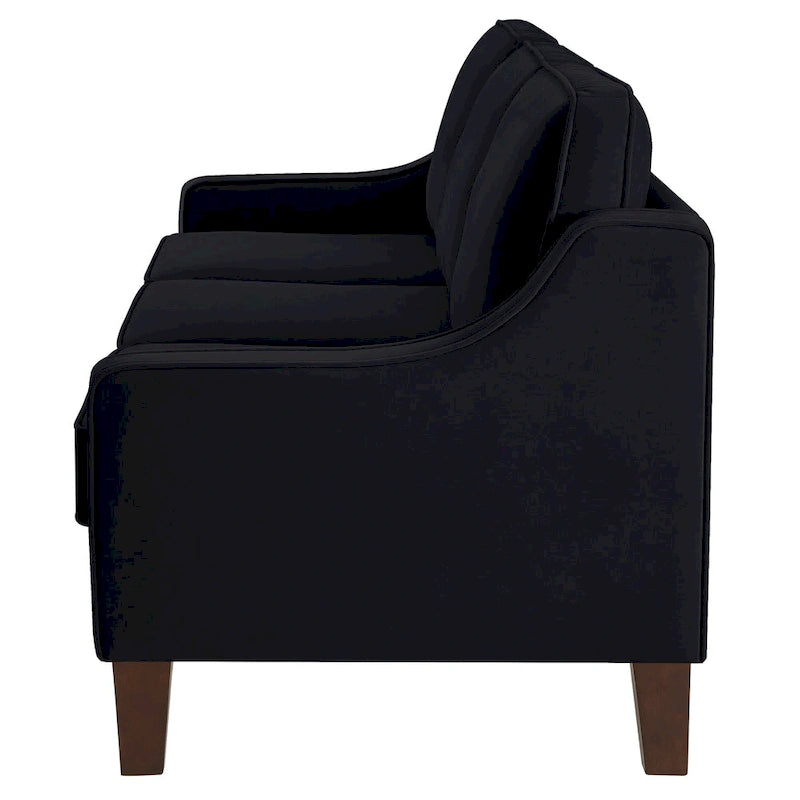 Canapé causeuse moderne en velours avec pieds en bois - 29,00 x 51,50 x 34,25