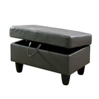 Ottoman de rangement carré en cuir pour salon