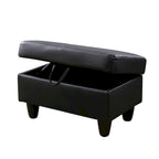 Ottoman de rangement carré en cuir pour salon