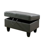 Ottoman de rangement carré en cuir pour salon