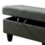 Ottoman de rangement carré en cuir pour salon